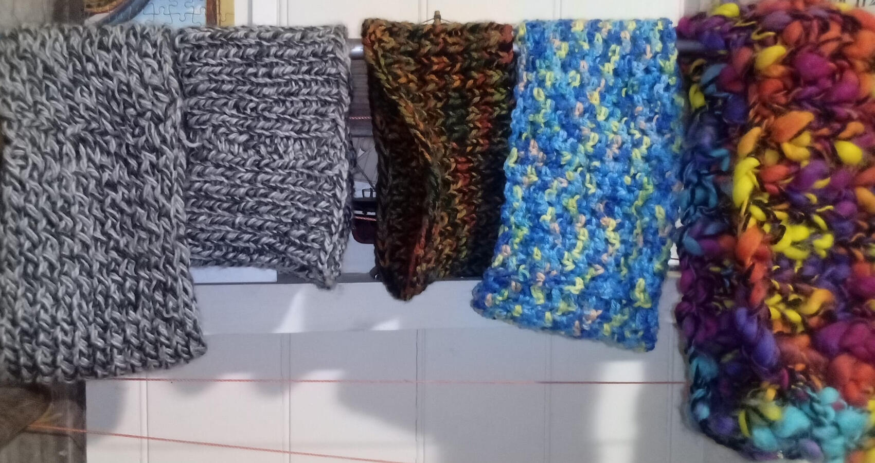 Artsy and colourful turtle neck's / scarf's